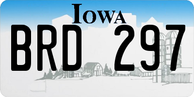 IA license plate BRD297