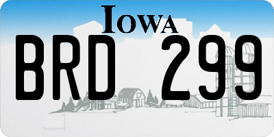IA license plate BRD299