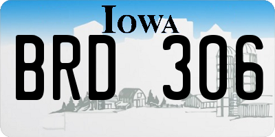 IA license plate BRD306