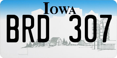 IA license plate BRD307
