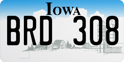 IA license plate BRD308