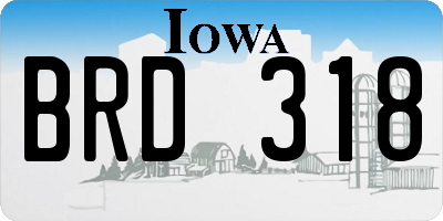 IA license plate BRD318