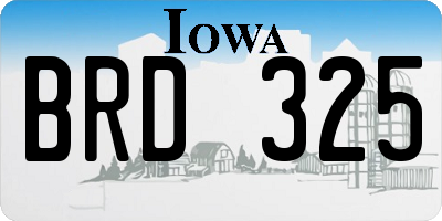IA license plate BRD325