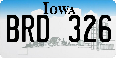 IA license plate BRD326
