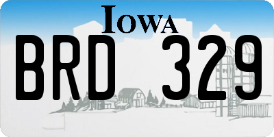 IA license plate BRD329