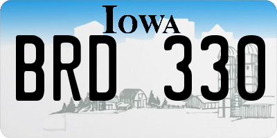 IA license plate BRD330