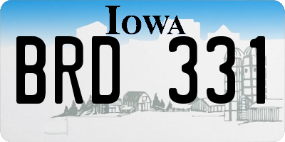 IA license plate BRD331