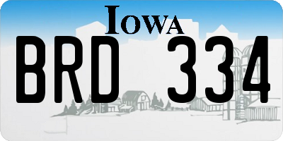 IA license plate BRD334