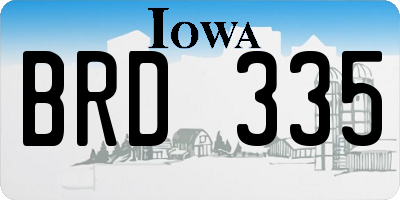 IA license plate BRD335