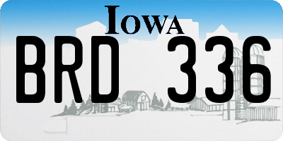 IA license plate BRD336