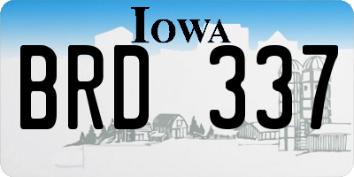 IA license plate BRD337