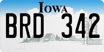 IA license plate BRD342