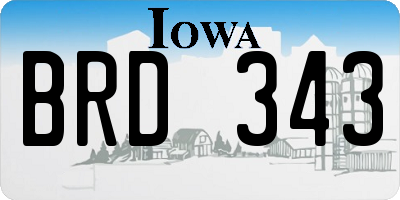 IA license plate BRD343