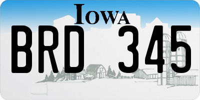 IA license plate BRD345