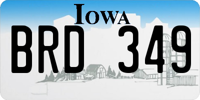 IA license plate BRD349