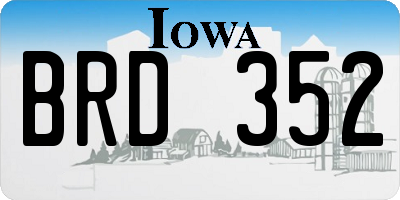 IA license plate BRD352