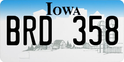 IA license plate BRD358