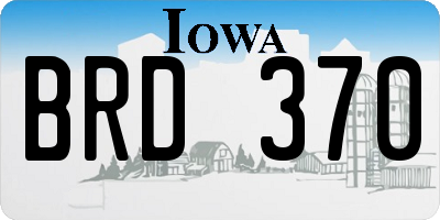 IA license plate BRD370