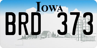 IA license plate BRD373