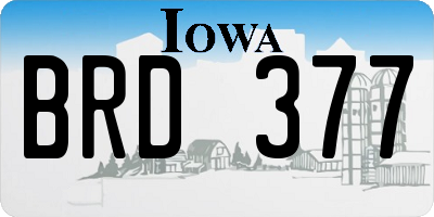 IA license plate BRD377