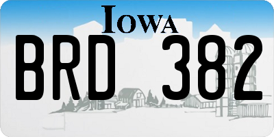 IA license plate BRD382