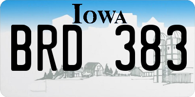IA license plate BRD383