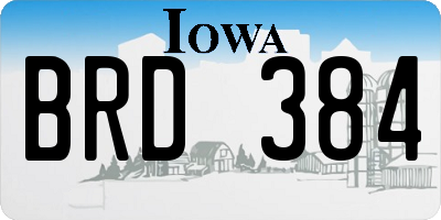IA license plate BRD384