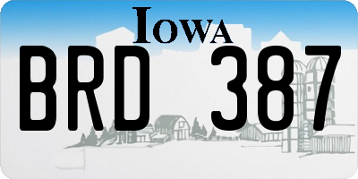 IA license plate BRD387