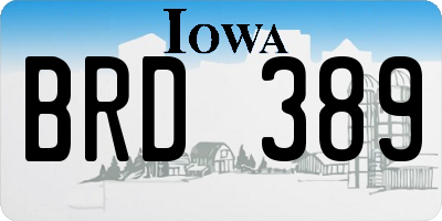 IA license plate BRD389