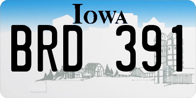 IA license plate BRD391