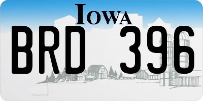 IA license plate BRD396