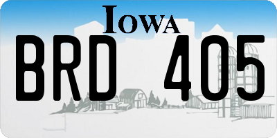 IA license plate BRD405