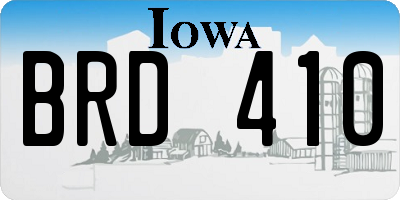 IA license plate BRD410