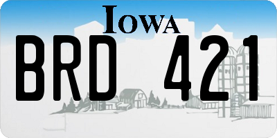 IA license plate BRD421