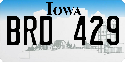 IA license plate BRD429