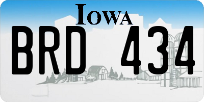 IA license plate BRD434