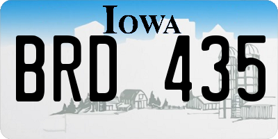 IA license plate BRD435
