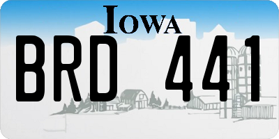 IA license plate BRD441