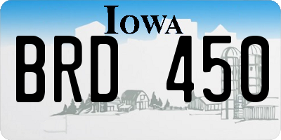 IA license plate BRD450
