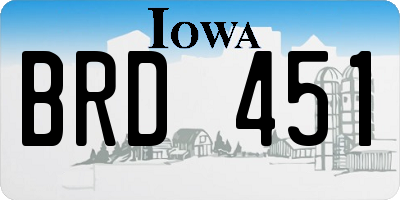 IA license plate BRD451
