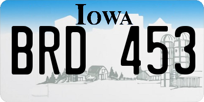 IA license plate BRD453