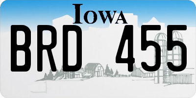 IA license plate BRD455