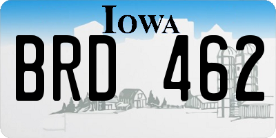 IA license plate BRD462
