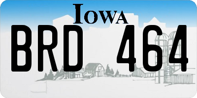 IA license plate BRD464