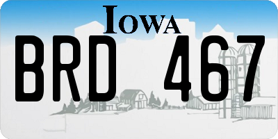 IA license plate BRD467