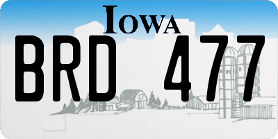 IA license plate BRD477