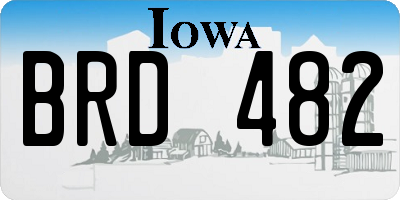 IA license plate BRD482