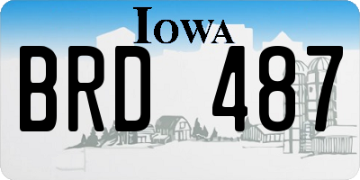 IA license plate BRD487