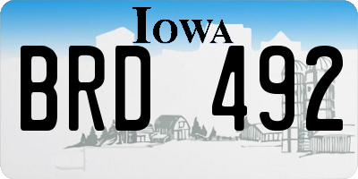 IA license plate BRD492