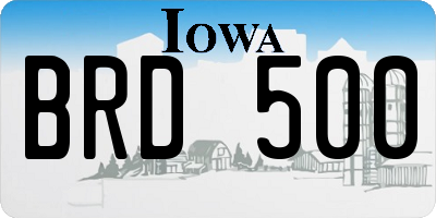 IA license plate BRD500